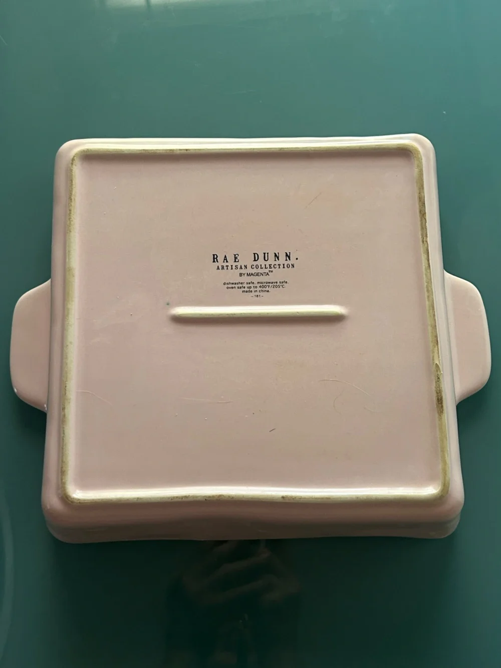 Rae Dunn HAPPY EASTER Pink Ceramic Baking Dish Rare Artisan Collection Magenta